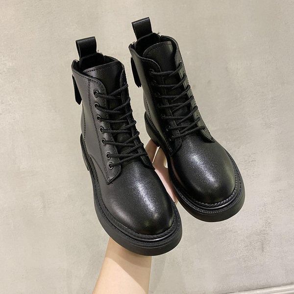 women's thick-soled winter motorcycle bootswomen's oxford bootswomen's casual lace-up shoes, Black
women's thick-soled winter motorcycle bootswomen's oxford bootswomen's casual lace-up shoes, Black