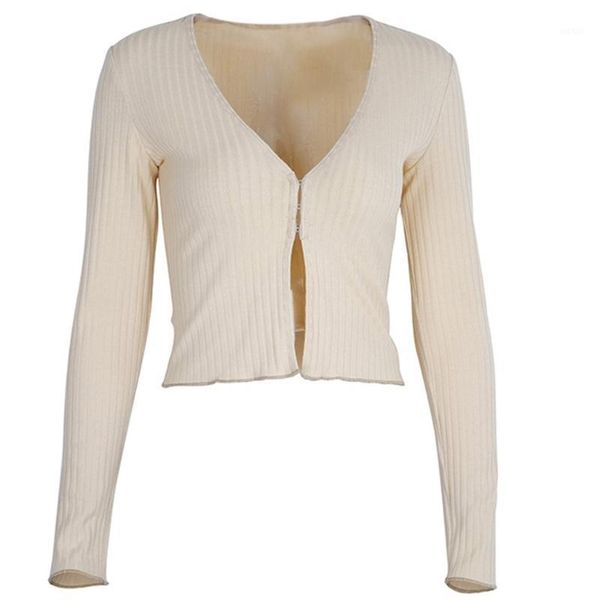 women long sleeve deep v-neck cardigan ribbed striped solid color slim jacket front split hook buckle cropped coat1, White
women long sleeve deep v-neck cardigan ribbed striped solid color slim jacket front split hook buckle cropped coat1, White