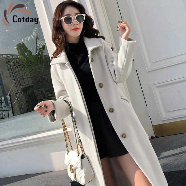 women's wool & blends cotday hepburn woolen coat mid-length 2021 winter korea thicken beige single breasted women elegant casual outerw, Black
women's wool & blends cotday hepburn woolen coat mid-length 2021 winter korea thicken beige single breasted women elegant casual outerw, Black