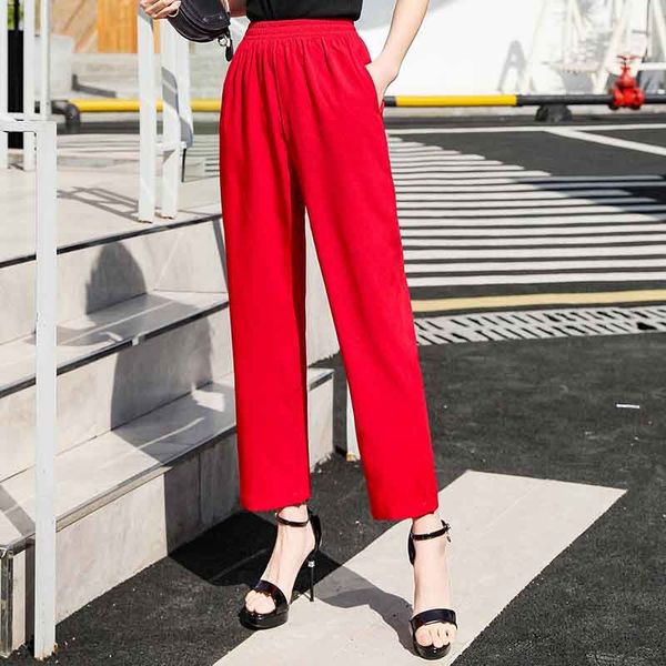 2021 new new women casual solid pants fashion women ladies trousers summer thin elastic waist pant ankle-length pants pockets xv0o, Black;white
2021 new new women casual solid pants fashion women ladies trousers summer thin elastic waist pant ankle-length pants pockets xv0o, Black;white