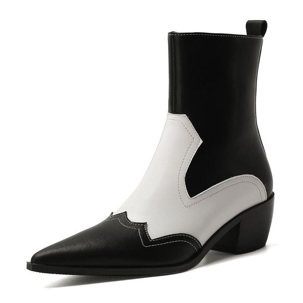fake leather ankle boots women autumn winter high square heel lady shoes g295 woman black white pointed toe zipper fashion boots
fake leather ankle boots women autumn winter high square heel lady shoes g295 woman black white pointed toe zipper fashion boots