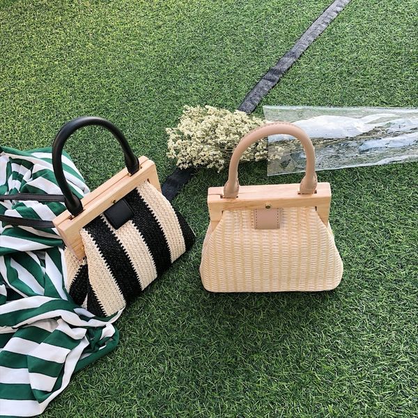 vintage woven straw bag wooden handle clip women handbags rattan shoulder messenger bag purse bohemian lady summer beach sac c1016
vintage woven straw bag wooden handle clip women handbags rattan shoulder messenger bag purse bohemian lady summer beach sac c1016