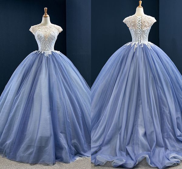 shinny pearls beading crystal prom quinceanera dresses ball gowns high jewel short sleeves lace tulle vestidos de novia graduation formal, Blue;red
shinny pearls beading crystal prom quinceanera dresses ball gowns high jewel short sleeves lace tulle vestidos de novia graduation formal, Blue;red