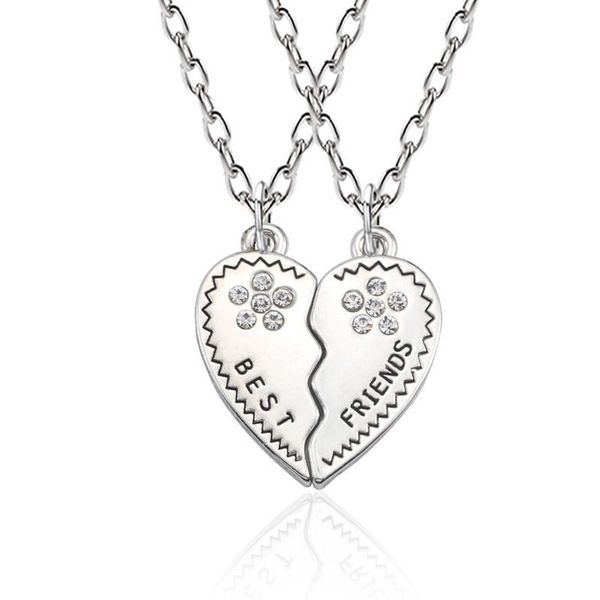 2 pcs/set broken heart carved friends charm pendant necklaces bff silver color crystal statement friendship necklaces
2 pcs/set broken heart carved friends charm pendant necklaces bff silver color crystal statement friendship necklaces