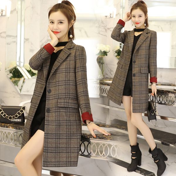 2021 autumn female medium and long version fall new popular little chic plaid suit jacket tide 7g73, Black;brown
2021 autumn female medium and long version fall new popular little chic plaid suit jacket tide 7g73, Black;brown
