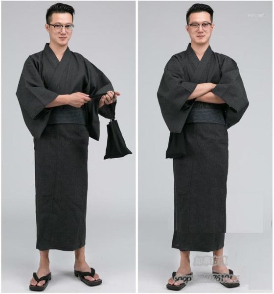 men kimono bathrobe yukata long pajamas cotton robe breathable summer japanese style household1, Black;brown
men kimono bathrobe yukata long pajamas cotton robe breathable summer japanese style household1, Black;brown