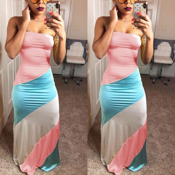 women summer maxi dress 2021 fashion boho strap dress hit the color beach sundress long dresses plus size ws8924e, Black;gray
women summer maxi dress 2021 fashion boho strap dress hit the color beach sundress long dresses plus size ws8924e, Black;gray