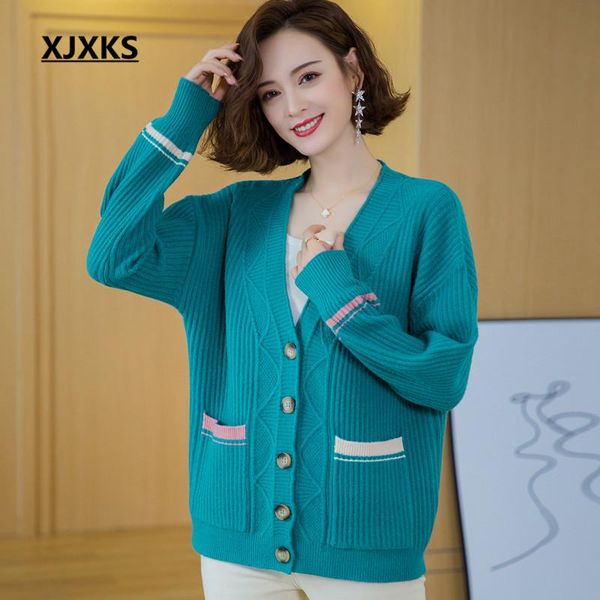 women's knits & tees xjxks 2021 autumn winter fashion v-neck belt pocket women knitted jacket casual cashmere sweater pullover, White
women's knits & tees xjxks 2021 autumn winter fashion v-neck belt pocket women knitted jacket casual cashmere sweater pullover, White