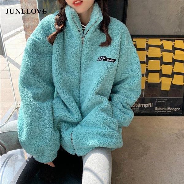 women's fur & faux junelove winter women zipper sheepskin casual coats lady lamb streetwear female granular thick warm jackets outwears, Black
women's fur & faux junelove winter women zipper sheepskin casual coats lady lamb streetwear female granular thick warm jackets outwears, Black