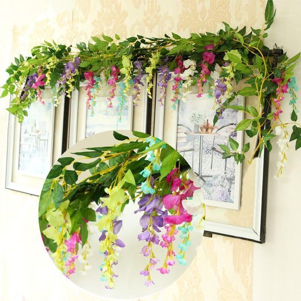 2m artificial wisteria vine garland hanging plants foliage outdoor home wedding garden decoration fake flower wall decor1
2m artificial wisteria vine garland hanging plants foliage outdoor home wedding garden decoration fake flower wall decor1
