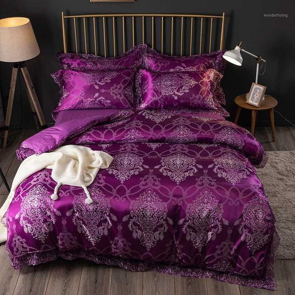 luxury bedding set silk and cotton jacquard bed linens bed sheet set /king size cover pillowcase 4pcs1
luxury bedding set silk and cotton jacquard bed linens bed sheet set /king size cover pillowcase 4pcs1