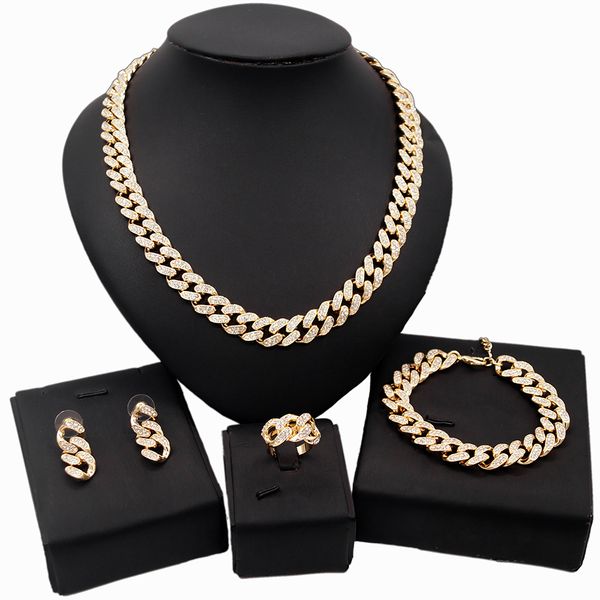 yulaili crystal choker necklace stud earrings charm bracelet ring wedding bridal dubai gold jewelry sets wholesale, Black
yulaili crystal choker necklace stud earrings charm bracelet ring wedding bridal dubai gold jewelry sets wholesale, Black