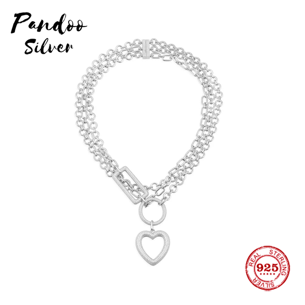 chains christmas gift for women s925 sterling jewelry copy, heart circle and rectangle triple chain necklace high quality, Silver
chains christmas gift for women s925 sterling jewelry copy, heart circle and rectangle triple chain necklace high quality, Silver