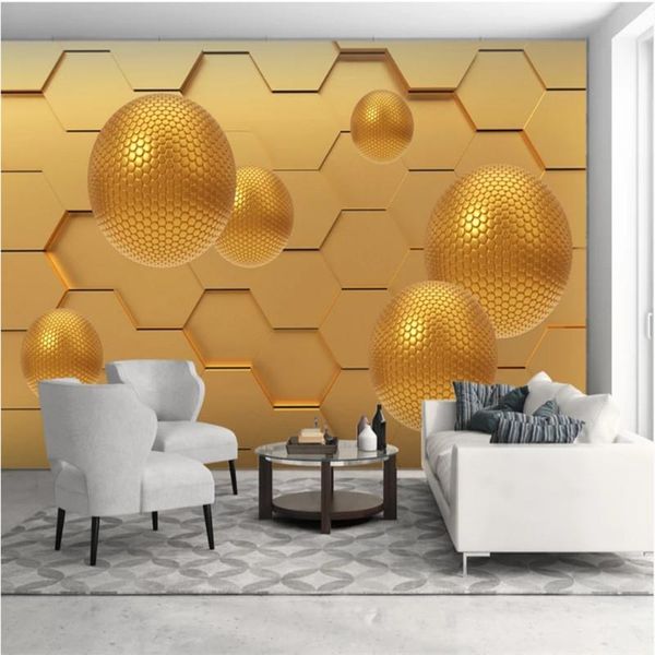 wallpapers custom modern wall paper 3d golden metal hexagon abstract space stereoscopic balls mural wallpaper papers home decor
wallpapers custom modern wall paper 3d golden metal hexagon abstract space stereoscopic balls mural wallpaper papers home decor