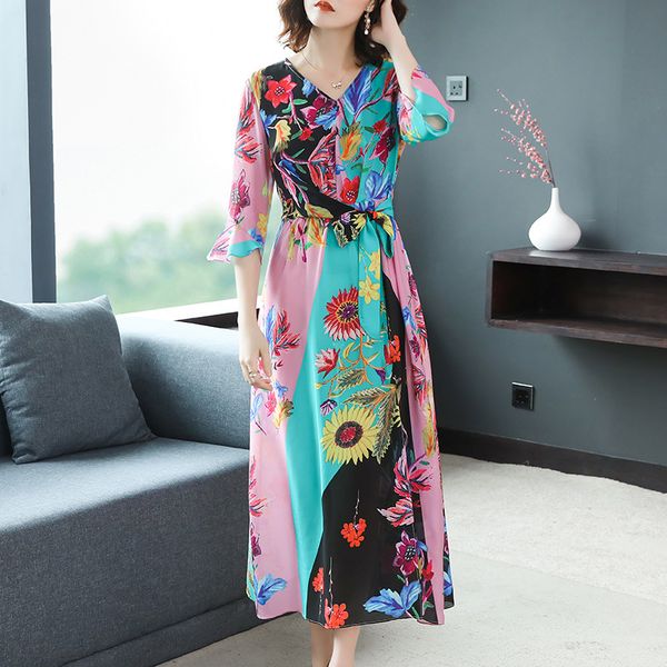 selling spring summer 3xl plus size floral printed dress floor length polyester ladies maxi dress, Black;gray
selling spring summer 3xl plus size floral printed dress floor length polyester ladies maxi dress, Black;gray