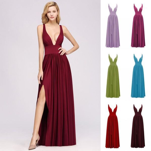 long burgundy prom dresses 2020 a line high slit gown v neck sleeveless vestidos de gala custom made1, White;black
long burgundy prom dresses 2020 a line high slit gown v neck sleeveless vestidos de gala custom made1, White;black