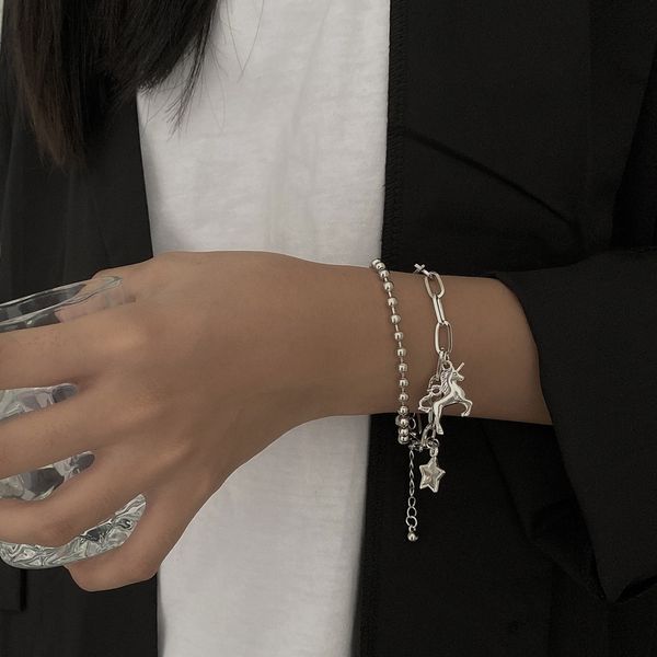 milk earth double bracelet ins wo hip hop earth cool star bracelet men and women fashion accessories aoel4, Golden;silver
milk earth double bracelet ins wo hip hop earth cool star bracelet men and women fashion accessories aoel4, Golden;silver