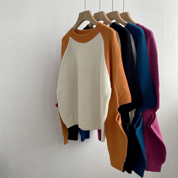 2020 winter pullover women loose o-neck 4-color long sleeve split sweaters 98261, White;black
2020 winter pullover women loose o-neck 4-color long sleeve split sweaters 98261, White;black