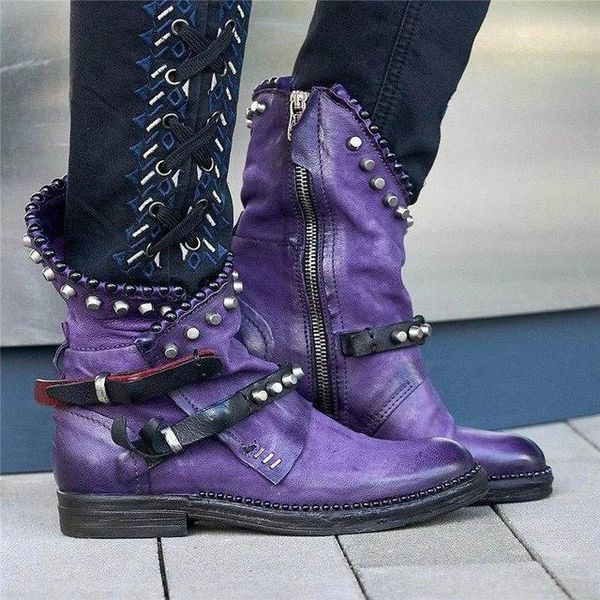 2020women mid-calf boots autumn winter round toe vintage pu leather ladies shoes low heel rivet cool motorcycle boots plus size, Black
2020women mid-calf boots autumn winter round toe vintage pu leather ladies shoes low heel rivet cool motorcycle boots plus size, Black