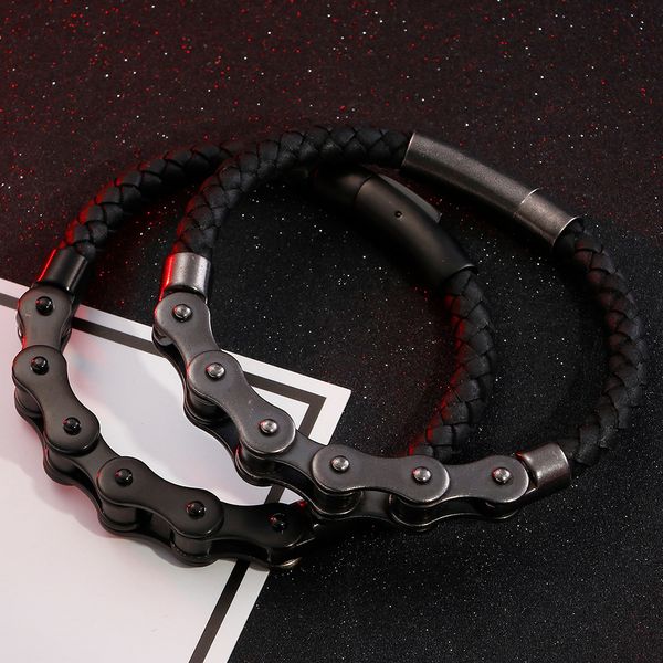vintage brand new frosted stainless steel bike chain bracelet men bicycle motorcycle mens leather bracelets jewelry ghost rider 0930, Black
vintage brand new frosted stainless steel bike chain bracelet men bicycle motorcycle mens leather bracelets jewelry ghost rider 0930, Black