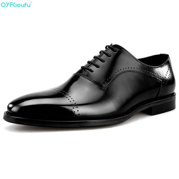 qyfcioufu brand 100% genuine leather fashion mens dress shoes luxury handmade designers carved formal shoes oxford, Black
qyfcioufu brand 100% genuine leather fashion mens dress shoes luxury handmade designers carved formal shoes oxford, Black