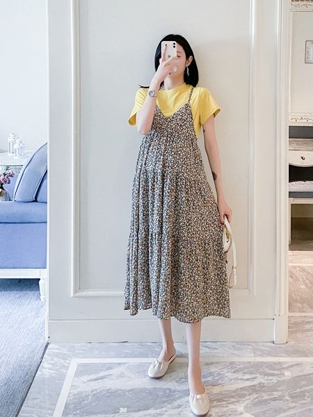 pkwie pregnant summer summer two-piece knitted women's plus mid-length floral chiffon t-shirt clothing clothing camisole jumpsuit t-shi, Gray
pkwie pregnant summer summer two-piece knitted women's plus mid-length floral chiffon t-shirt clothing clothing camisole jumpsuit t-shi, Gray