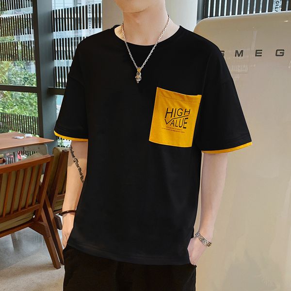 2019 summer new casual korean loose sports half trend men's short sleeve t-shirt, White;black
2019 summer new casual korean loose sports half trend men's short sleeve t-shirt, White;black