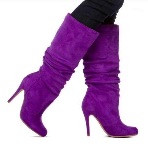 purple suede women knee high boots round toe thin heels 2020 autumen winter boots customized runway boot shoes long1, Black
purple suede women knee high boots round toe thin heels 2020 autumen winter boots customized runway boot shoes long1, Black