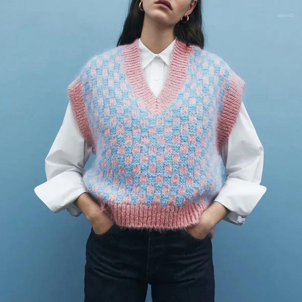 women's vests mosimolly warm sweater vest sleeveless jumper pullovers women female blue pink plaid casual1, Black;white
women's vests mosimolly warm sweater vest sleeveless jumper pullovers women female blue pink plaid casual1, Black;white