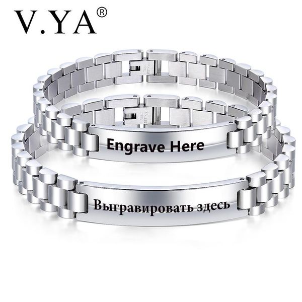 v.ya couple simple stainless steel bracelets fashion name bangles fashion silver color engraved bracelets for lover gift, Golden;silver
v.ya couple simple stainless steel bracelets fashion name bangles fashion silver color engraved bracelets for lover gift, Golden;silver