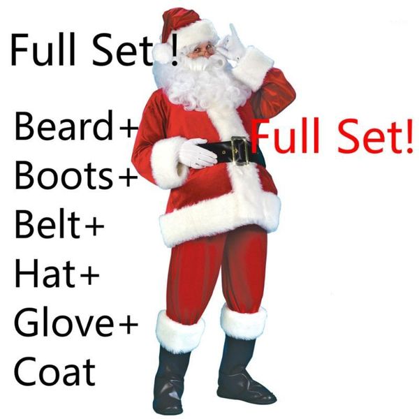 2018 full set men thick christmas costume beard+boots+belt+hat+glove+coat men male luxury average size1, Black;red
2018 full set men thick christmas costume beard+boots+belt+hat+glove+coat men male luxury average size1, Black;red