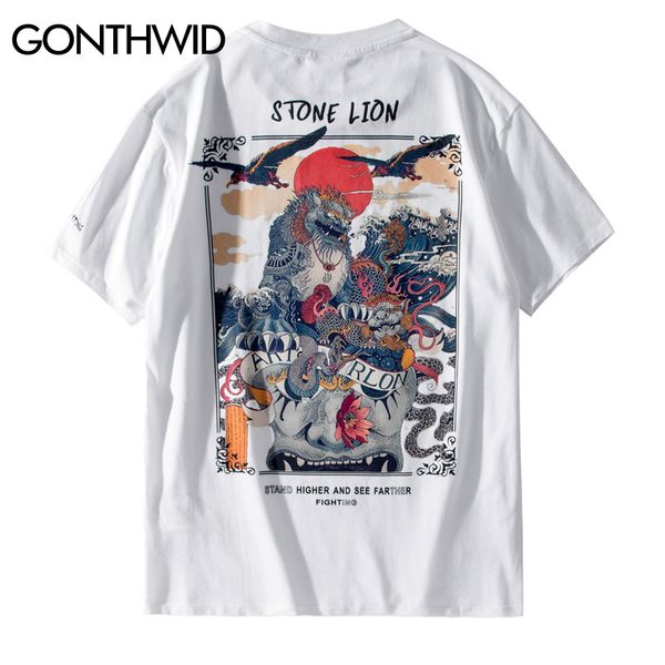 chinese stone lion printed streetwear t shirts mens harajuku hip hop casual street tees male cotton tshirts, White;black
chinese stone lion printed streetwear t shirts mens harajuku hip hop casual street tees male cotton tshirts, White;black