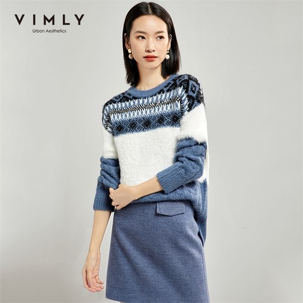 vimly women knitted sweater autumn vintage o neck crochet pattern loose thick elegant women clothes female pullover 99182 lj201112, White;black
vimly women knitted sweater autumn vintage o neck crochet pattern loose thick elegant women clothes female pullover 99182 lj201112, White;black