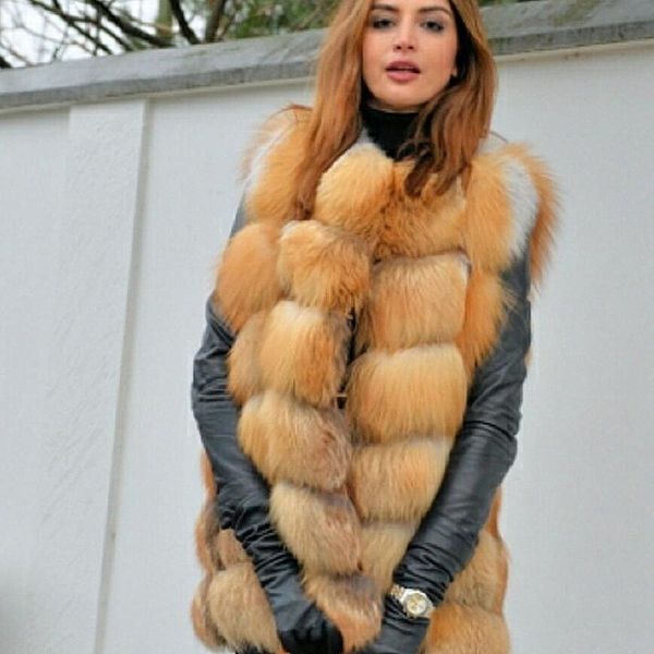 women's new red fox fur vest natural fox fur real fox fur short vest casual fashion warm autumn and winter european street style 201006, Black
women's new red fox fur vest natural fox fur real fox fur short vest casual fashion warm autumn and winter european street style 201006, Black