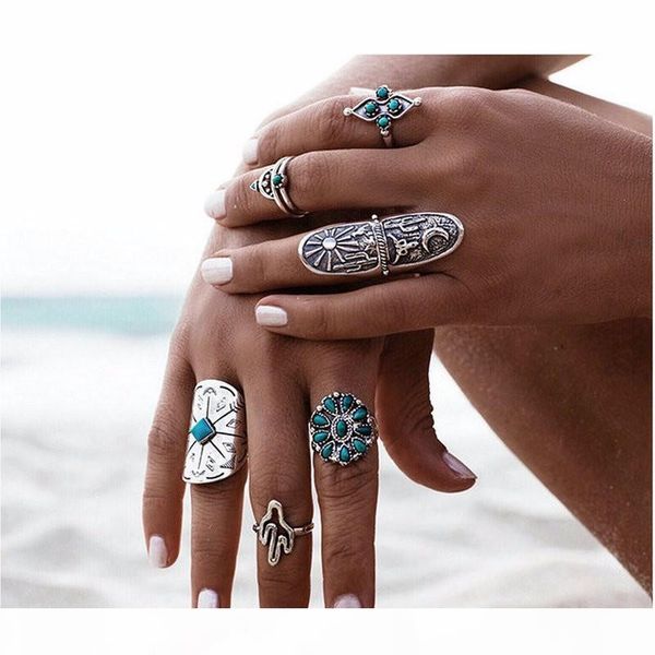 9pcs set bohemian retro turkish midi ring set punk flower arrow knuckle rings for women joint ring jewelry lot 10 sets, Silver
9pcs set bohemian retro turkish midi ring set punk flower arrow knuckle rings for women joint ring jewelry lot 10 sets, Silver