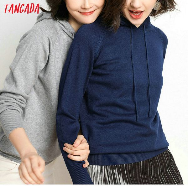 tangada fashion woman solid hooded sweater female long sleeve korean chic soft jumpers sweater ladies pull femme lj201127, White;black
tangada fashion woman solid hooded sweater female long sleeve korean chic soft jumpers sweater ladies pull femme lj201127, White;black