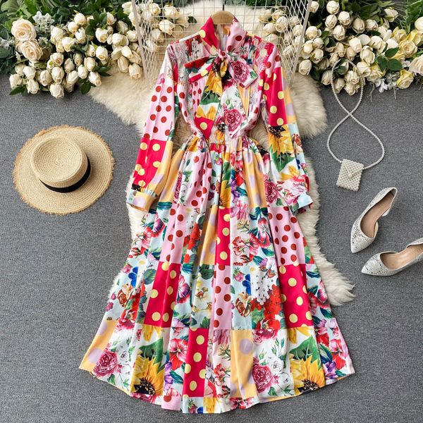 2021 new singiny feminine retro printout maxi sweet autumn bow line to boho impression holiday dress long 4q1q, Black;gray
2021 new singiny feminine retro printout maxi sweet autumn bow line to boho impression holiday dress long 4q1q, Black;gray