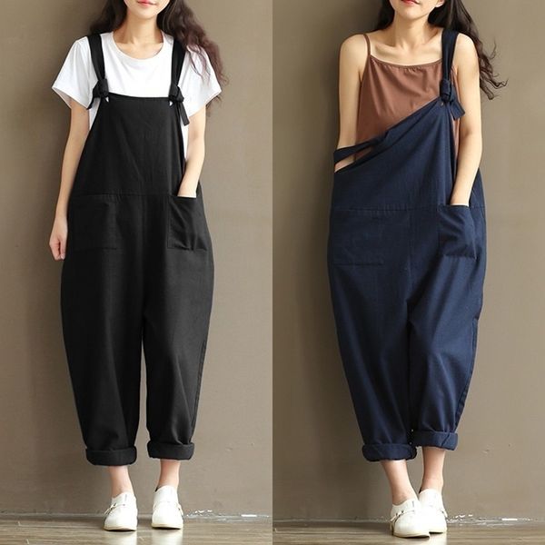 vintage linen overalls womens strap jumpsuits zanzea casual backless rompers female suspender playsuits plus size turnip t200509, Black;white
vintage linen overalls womens strap jumpsuits zanzea casual backless rompers female suspender playsuits plus size turnip t200509, Black;white