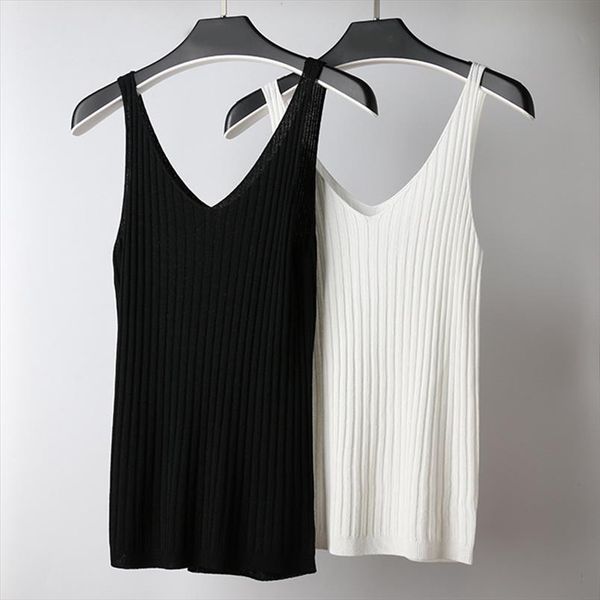 womens knitted ribbed v neck camis tank sleeveless backless solid tanks woman 2020 summer spring casual vest female, White
womens knitted ribbed v neck camis tank sleeveless backless solid tanks woman 2020 summer spring casual vest female, White