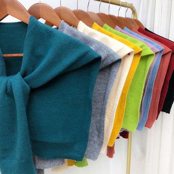 air conditioning room with shoulder shawl and net red shirt autumn and winter korean version with skirt tie knit scarf, Blue;gray
air conditioning room with shoulder shawl and net red shirt autumn and winter korean version with skirt tie knit scarf, Blue;gray
