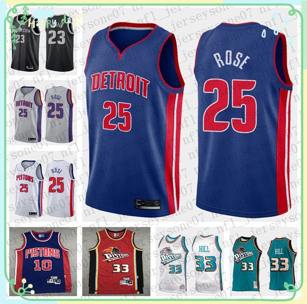 2020 men detroit pistons 33 grant hill 10 rodman 11 isiah thomas black throwback basketball edition nba jersey