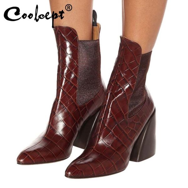 coolcept plus size 35-48 women mid calf boots thick high heel slip on shoes pointed toe winter warm boots women fashion footwear, Black
coolcept plus size 35-48 women mid calf boots thick high heel slip on shoes pointed toe winter warm boots women fashion footwear, Black