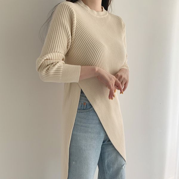 2021 new women's knitted or crocheted sweater solid to-neck sleeves pit pattern split hem extended long spring winter mesh qkk9, White;black
2021 new women's knitted or crocheted sweater solid to-neck sleeves pit pattern split hem extended long spring winter mesh qkk9, White;black
