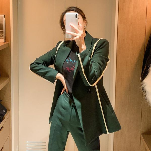 women's two piece pants spring and autumn fashion green suit slim 2 set commuter elegant blazer girly trousers female business pantsuit, White
women's two piece pants spring and autumn fashion green suit slim 2 set commuter elegant blazer girly trousers female business pantsuit, White