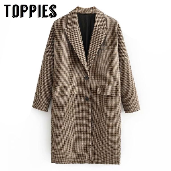 winter plaid long coat women single breated woolen coat europe fashion ladies vintage warm clothes 210218, Black
winter plaid long coat women single breated woolen coat europe fashion ladies vintage warm clothes 210218, Black