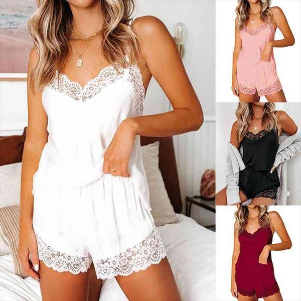 summer backless elastic satin lace stitching home wear suspender vest suit v-neck white lace stitching shorts, White;black
summer backless elastic satin lace stitching home wear suspender vest suit v-neck white lace stitching shorts, White;black