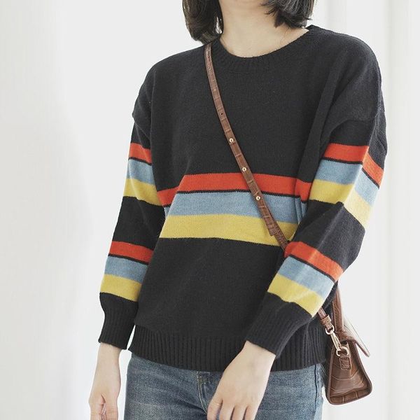 knitted vintage sweater women patchwork oversized sweater harajuku casual pullover korean women's clothing autumn 2020, White;black
knitted vintage sweater women patchwork oversized sweater harajuku casual pullover korean women's clothing autumn 2020, White;black