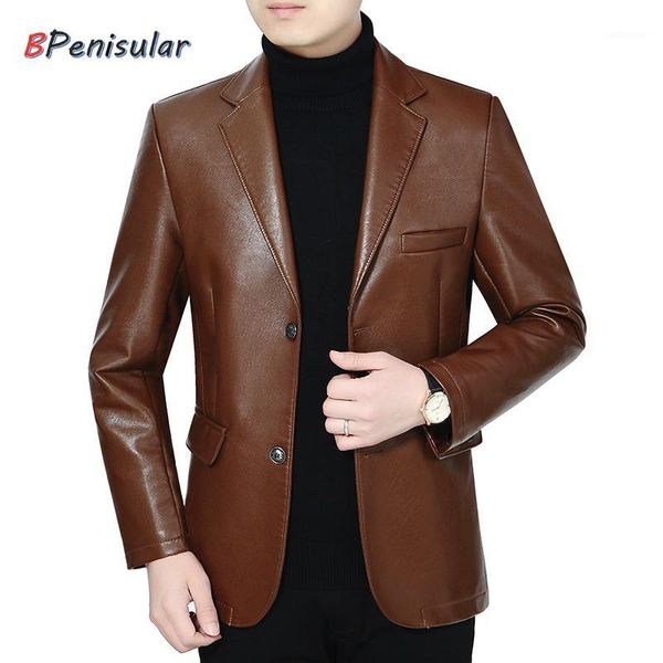2020 autumn winter men's leather jacket casual pu blazer jacket male single breasted slim fit mens leather jackets coats gothic1, Black
2020 autumn winter men's leather jacket casual pu blazer jacket male single breasted slim fit mens leather jackets coats gothic1, Black