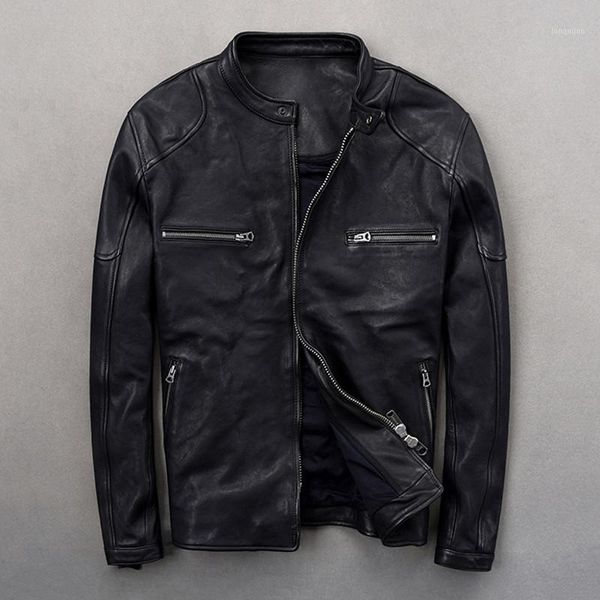 men's leather & faux 2021 black men slim fit biker's jacket plus size xxxl genuine sheepskin autumn short motorcycle coat1
men's leather & faux 2021 black men slim fit biker's jacket plus size xxxl genuine sheepskin autumn short motorcycle coat1