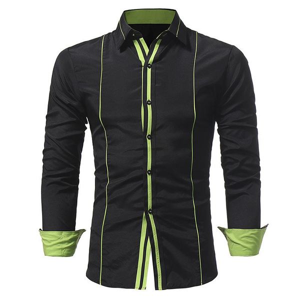 casual stylish striped plain slim fit patchwork men shirt long sleeve dress shirt turn-down collar spring camisa masculina, White;black
casual stylish striped plain slim fit patchwork men shirt long sleeve dress shirt turn-down collar spring camisa masculina, White;black
